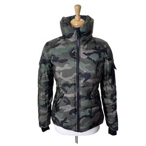 SAM. New York Green Camo Freestyle Goose Down Feather Puffer Jacket Size Small